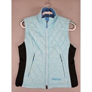 Marmot Vest Women's Small Blue Kitzbuhel Diamond Quilted Puffer Outdoor Full Zip